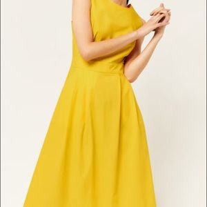 New York and company yellow midi dress